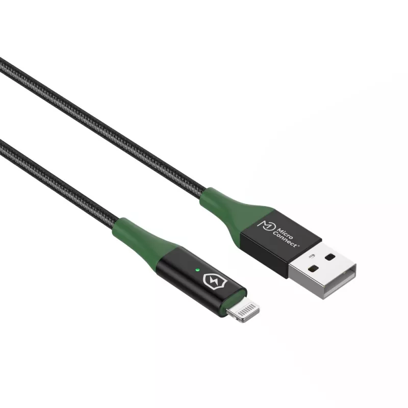 Microconnect MC-SMART USB A-L-2 Καλώδιο Lightning 2 m μαύρο, πράσινο