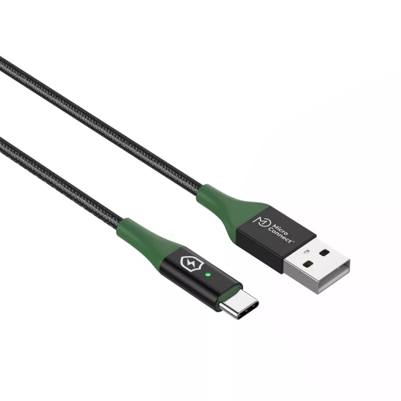Microconnect MC-SMART USB-A-C-01 καλώδιο USB USB 2.0 1 m USB A USB C μαύρο, πράσινο