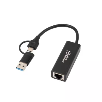 Προσαρμογέας Microconnect MC-USBACNET1G USB-C σε RJ-45 0,2 m μαύρο