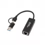 Προσαρμογέας Microconnect MC-USBACNET1G USB-C σε RJ-45 0,2 m μαύρο