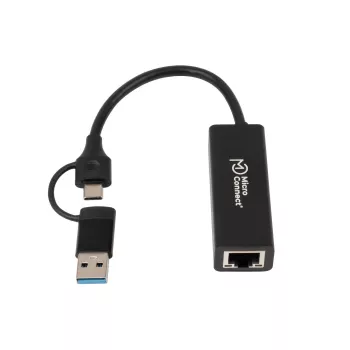 Προσαρμογέας Microconnect MC-USBACNET1G USB-C σε RJ-45 0,2 m μαύρο