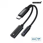 Microconnect MC-USBC-AUDIOCF προσαρμογέας καλωδίου βίντεο 0,13 m ασημί
