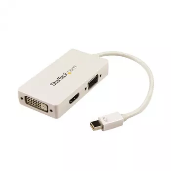 StarTech.com Προσαρμογέας A/V ταξιδιού: 3-in-1 Μετατροπέας Mini DisplayPort σε VGA DVI ή HDMI - Λευκό