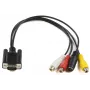 Microconnect MONGGSV Προσαρμογέας καλωδίου βίντεο 0,3 m VGA (D-Sub) RCA + S-Video Μαύρο