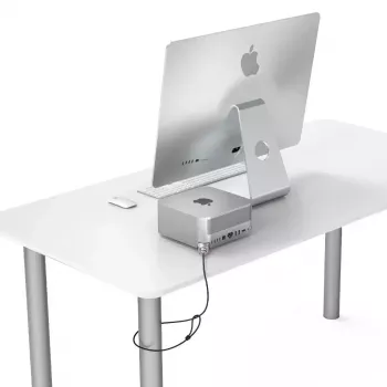 Compulocks Mac Studio Ledge Lock Adapter Keyed καλώδιο κλειδαριάς ασημί