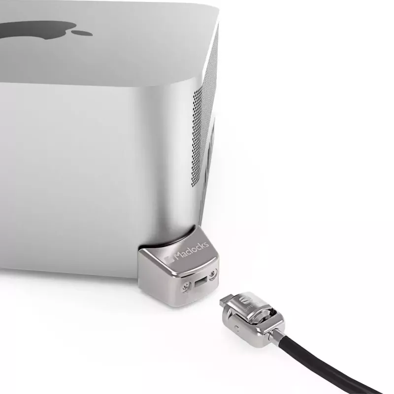 Compulocks Mac Studio Ledge Lock Adapter Keyed καλώδιο κλειδαριάς ασημί