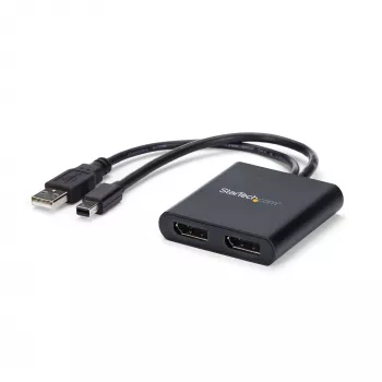 StarTech.com 2-Port Multi Monitor Adapter - Mini DisplayPort σε 2x DisplayPort MST Hub - Dual 4K 30Hz - Video Splitter για εκτεταμένη λειτουργία επιφάνειας εργασίας μόνο σε Windows PCs - mDP 1.2 σε 2x DP