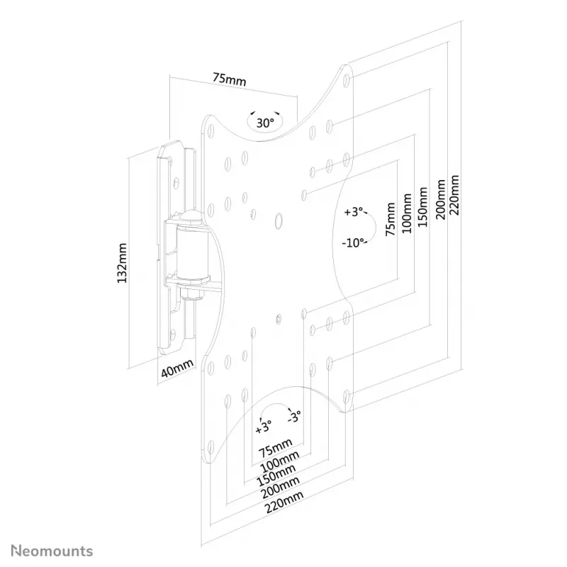 Neomounts FPMA-W115Μαύρο Βάση τοίχου TV 10-40 ιντσών – Full-Motion
