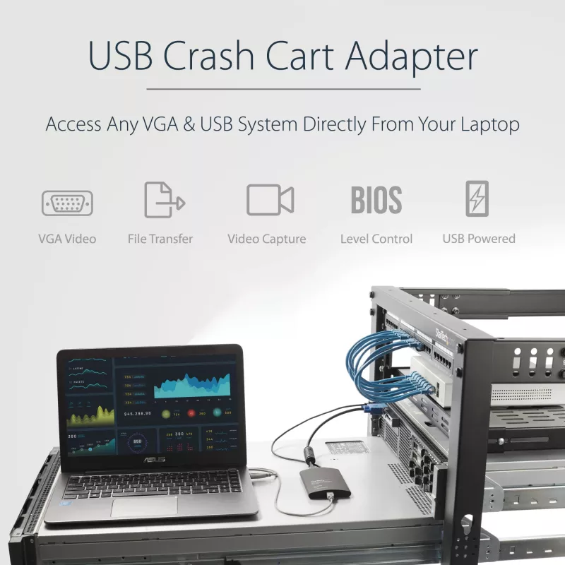 Προσαρμογέας USB Crash Cart StarTech.com με μεταφορά αρχείων & εγγραφή βίντεο