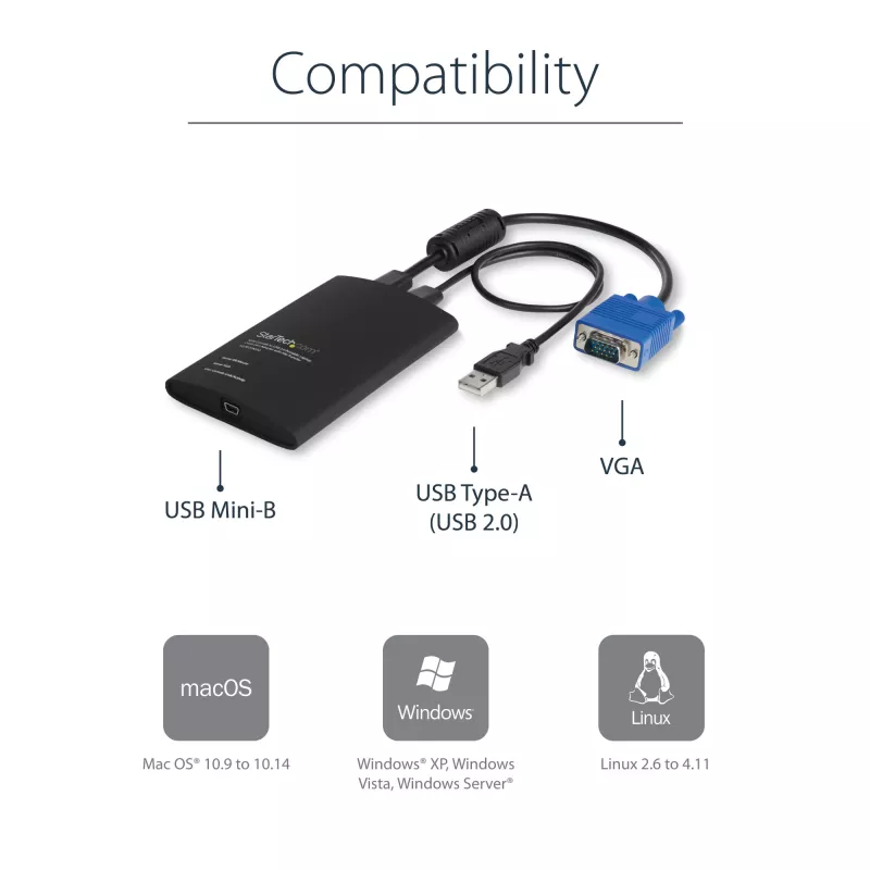 Προσαρμογέας USB Crash Cart StarTech.com με μεταφορά αρχείων & εγγραφή βίντεο