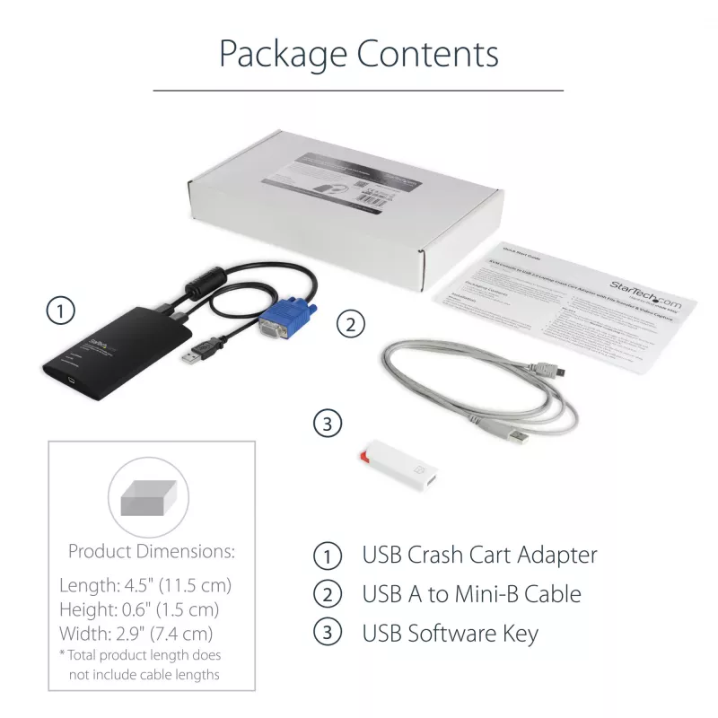Προσαρμογέας USB Crash Cart StarTech.com με μεταφορά αρχείων & εγγραφή βίντεο
