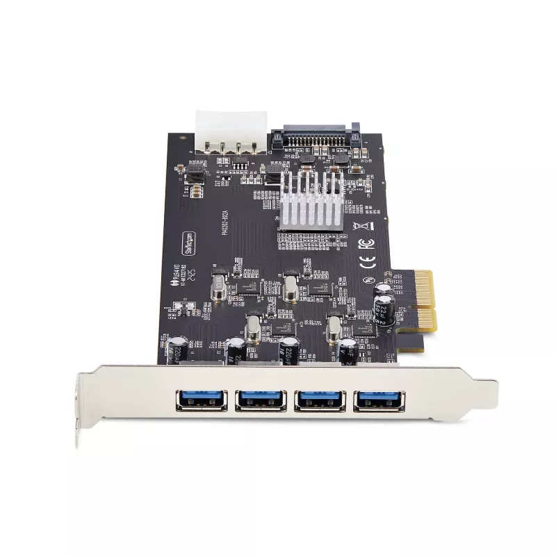 StarTech.com Κάρτα USB PCIe 4 θυρών, USB 3.2 5 Gbit/s, κάρτα επέκτασης PCI Express με 4 ανεξάρτητους ελεγκτές USB, 4 θύρες USB-A, Windows/macOS/Linux