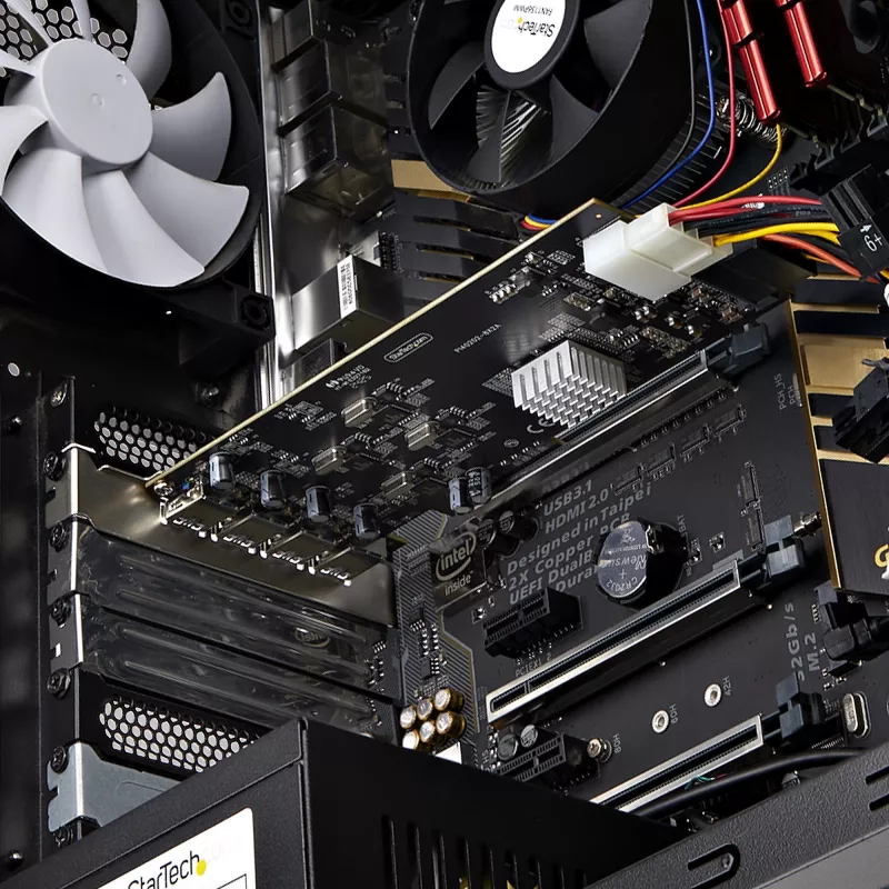 StarTech.com Κάρτα USB PCIe 4 θυρών, USB 3.2 5 Gbit/s, κάρτα επέκτασης PCI Express με 4 ανεξάρτητους ελεγκτές USB, 4 θύρες USB-A, Windows/macOS/Linux