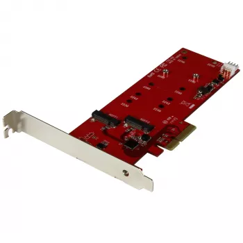StarTech.com 2x M.2 SATA SSD Κάρτα ελεγκτή – PCIe, PCIe, M.2, Full-Height / Low-Profile, PCI 2.0, κόκκινο, CE, FCC, TAA