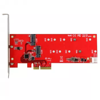 StarTech.com 2x M.2 SATA SSD Κάρτα ελεγκτή – PCIe, PCIe, M.2, Full-Height / Low-Profile, PCI 2.0, κόκκινο, CE, FCC, TAA