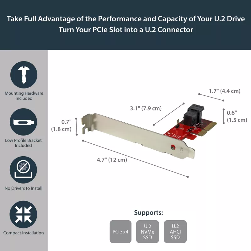 StarTech.com x4 PCI Express σε SFF-8643 Προσαρμογέας για PCIe NVMe U.2 SSD