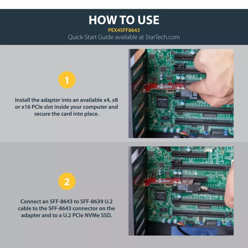 StarTech.com x4 PCI Express σε SFF-8643 Προσαρμογέας για PCIe NVMe U.2 SSD