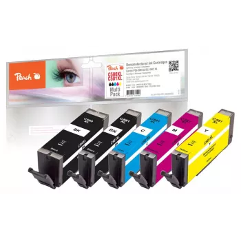 Peach PI100-378 μελανοδοχείο 5 τεμ. συμβατό υψηλής (XL) απόδοσης μαύρο, cyan, magenta, κίτρινο