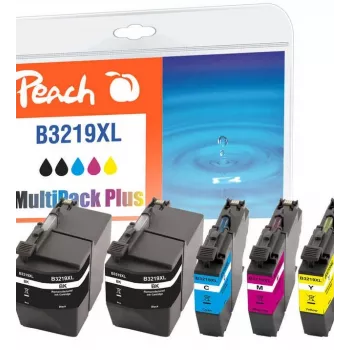 Peach Combi Pack Plus, συμβατό με Brother LC-3219XL, υψηλής (XL) απόδοσης, μαύρο, cyan, magenta, κίτρινο, 62 ml, 15 ml, 5 τεμ., συνδυαστική συσκευασία