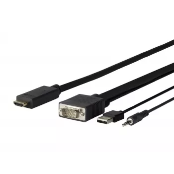 Vivolink PROVGAHDMI5 καλώδιο-προσαρμογέας βίντεο 5 m HDMI VGA (D-Sub) + 3,5 mm + USB Type-A μαύρο