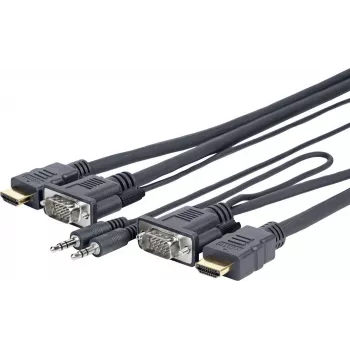 Vivolink PROVGAHDMIFLY5 καλώδιο-προσαρμογέας βίντεο 4 m VGA (D-Sub) + 3,5 mm HDMI Type-A (Standard) μαύρο