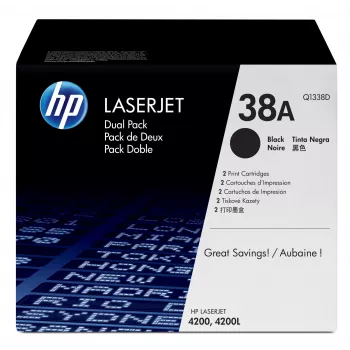 HP 38A Συσκευασία 2 τεμ. μαύρα γνήσια τόνερ LaserJet Q1338D τόνερ 2 τεμ.