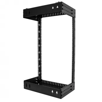 StarTech.com 18U 19 ιντσών Επιτοίχιο rack δικτύου – Ρυθμιζόμενο βάθος 12-20 ίντσες 2 στύλοι Open Frame rack server room για AV/δεδομένα/IT-επικοινωνία/υπολογιστές/Switch με παξιμάδια κλωβού & βίδες