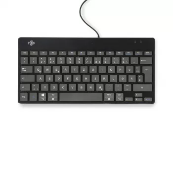 R-Go Tools Εργονομικό πληκτρολόγιο R-Go Compact Break, συμπαγές πληκτρολόγιο με λογισμικό διαλειμμάτων, QWERTZ (DE), ενσύρματο, μαύρο