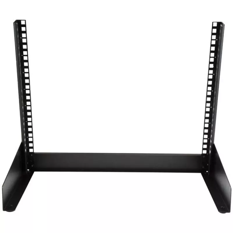 StarTech.com 2-Post 8U Desktop-Server-Rack, μικρό Open-Frame 19 inch rack υπολογιστή, συμπαγές δικτυακό rack για εξοπλισμό AV/στούντιο/δεδομένων/IT – ελεύθερο δίστυλο rack για σπίτι/γραφείο