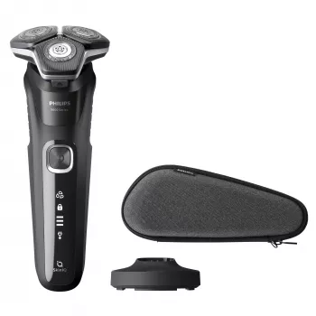 Ηλεκτρική περιστροφική ξυριστική μηχανή Philips Series 5000 S5898/35 — 3 κεφαλές ξυρίσματος, υγρή & στεγνή, λεπίδες SteelPrecision, 60 λεπτά ασύρματη