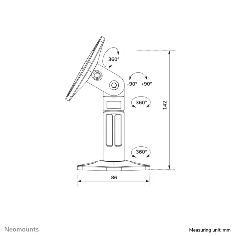 Neomounts SPEAKER-W100Μαύρο Βάση ηχείου - universal - πλήρως κινητή