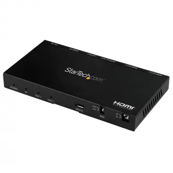 StarTech.com Διαχωριστής HDMI 2 θυρών (1x2) – Διαχωριστής ήχου-εικόνας HDMI 2.0 4K 60Hz UHD με Scaler και Audio Extractor (3,5 mm/SPDIF) – Διπλός διαχωριστής HDMI (1 είσοδος 2 έξοδοι) – Αντιγραφή EDID – TV/Προβολέας
