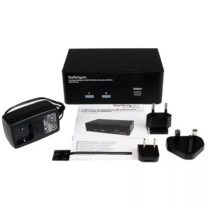 StarTech.com Διακόπτης KVM USB 2 θυρών Dual DisplayPort με ήχο & hub USB 2.0
