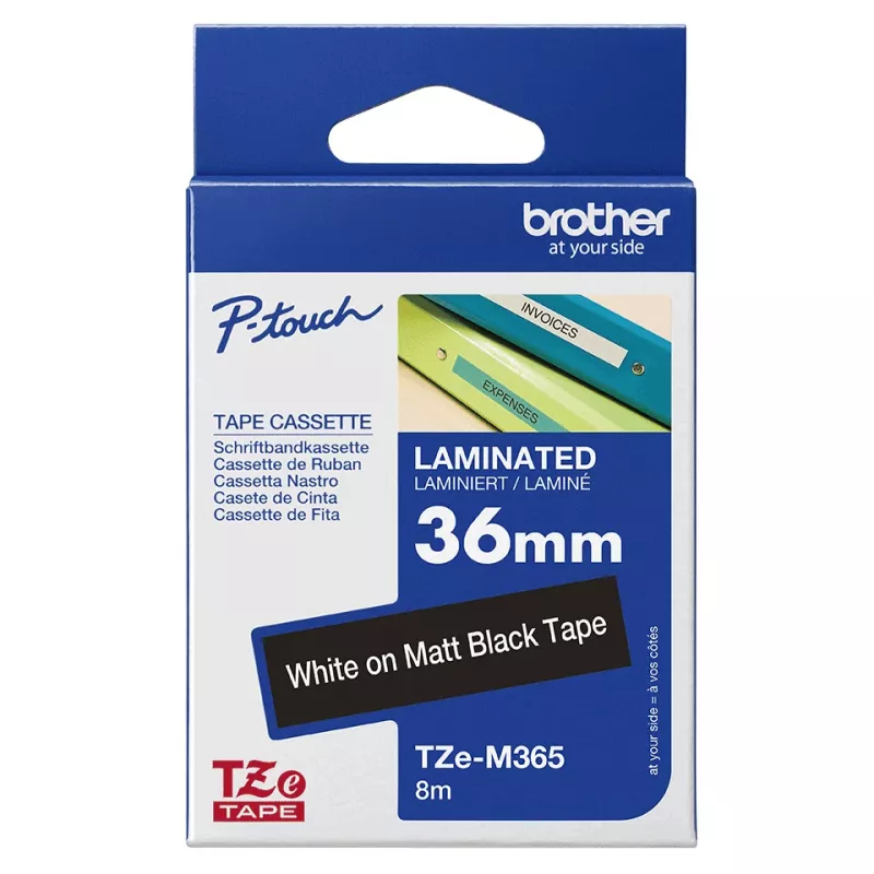 Brother TZE-M365 Ταινία ετικετών λευκό σε μαύρο