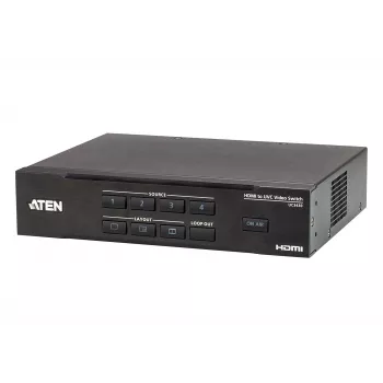 ATEN CAMLIVE PRO 4K 4-Input HDMI to USB Video Switcher, Μαύρο, HDMI, 3840 x 2160 pixels, Μέταλλο, Ταϊβάν, 3840 x 2160 1920 x 1080 1280 x 720