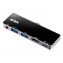 ATEN USB-C Travel Dock με διέλευση ρεύματος, Universal, USB Type-C, Μαύρο, Ασημί
