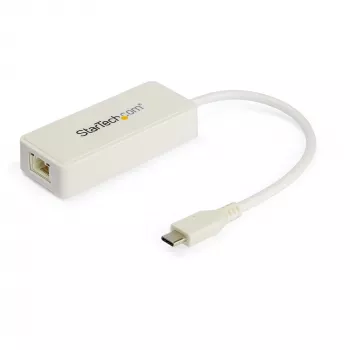 StarTech.com USB-C σε Gigabit-Ethernet Adapter με USB-A Θύρα – Λευκό 1 Gbit/s NIC USB 3.0/USB 3.1 Type-C Προσαρμογέας δικτύου – 1GbE USB-C RJ45/LAN TB3-συμβατό Windows MacBook Pro Chromebook