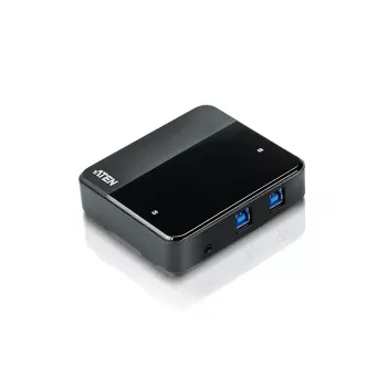 ATEN 2-Port USB 3.0 Διακόπτης κοινής χρήσης περιφερειακών, 5 Gbit/s, Micro-USB Type-B, Μαύρο, Πλαστικό, 0 - 40 °C, -20 - 60 °C