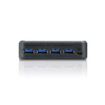 ATEN 2-Port USB 3.0 Διακόπτης κοινής χρήσης περιφερειακών, 5 Gbit/s, Micro-USB Type-B, Μαύρο, Πλαστικό, 0 - 40 °C, -20 - 60 °C