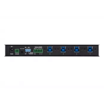 ATEN 4-Port USB 3.1 Gen1 Βιομηχανικό Switch, 5 Gbit/s, μαύρο, μέταλλο, 0 - 50 °C, -20 - 60 °C, 0 - 80%