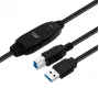Microconnect Active USB3.0 A-B 7m M-M Μαύρο καλώδιο 5 Gbit/s