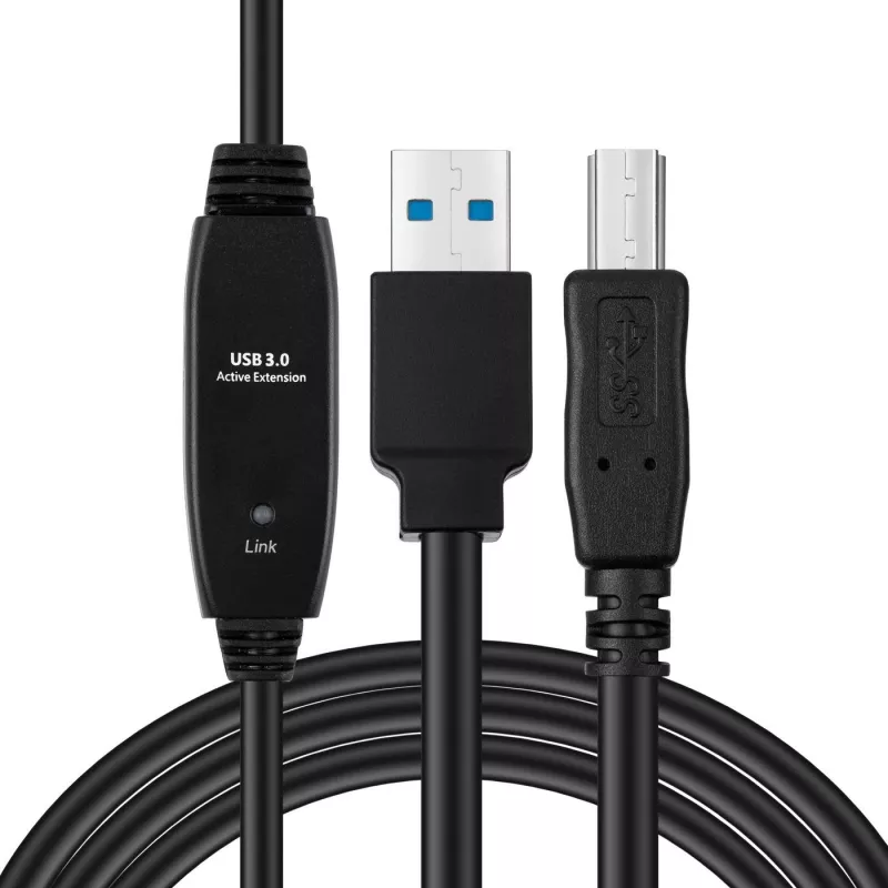 Microconnect Active USB3.0 A-B 7m M-M Μαύρο καλώδιο 5 Gbit/s