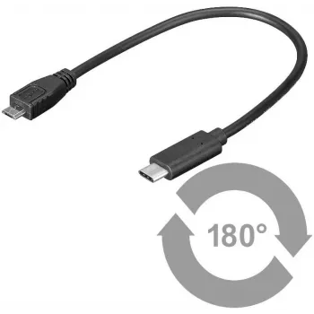 Microconnect USB3.1CAMB02 Καλώδιο USB USB 2.0 0,2 m Micro-USB B USB C μαύρο
