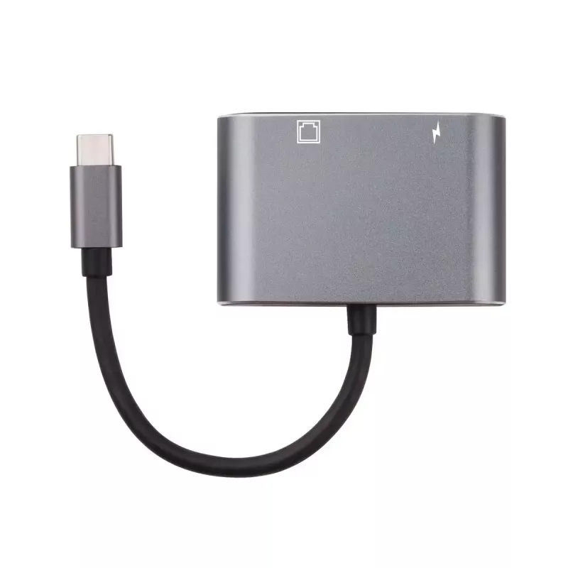 Microconnect USB3.1CETHPDBA Προσαρμογέας καλωδίου Προσαρμογέας USB C RJ-45 Μαύρο