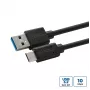 Microconnect USB3.2CA05 καλώδιο USB-A σε USB-C, USB 3.2 Gen 2, 0,5 m, μαύρο