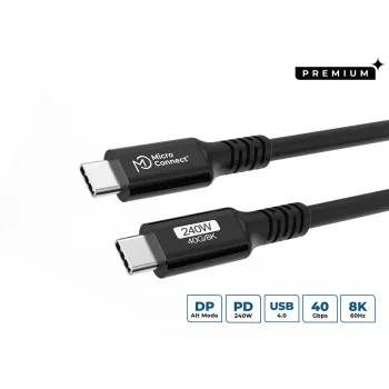Καλώδιο USB Microconnect USB4CC3-240W 3 m USB4 Gen 3x2 40 Gbit/s μαύρο