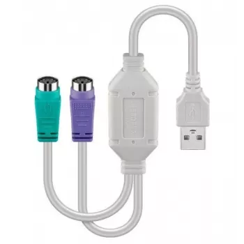 Microconnect USBA2XPS2 Καλώδιο PS/2 0,3 m 2x 6-p Mini-DIN USB A λευκό