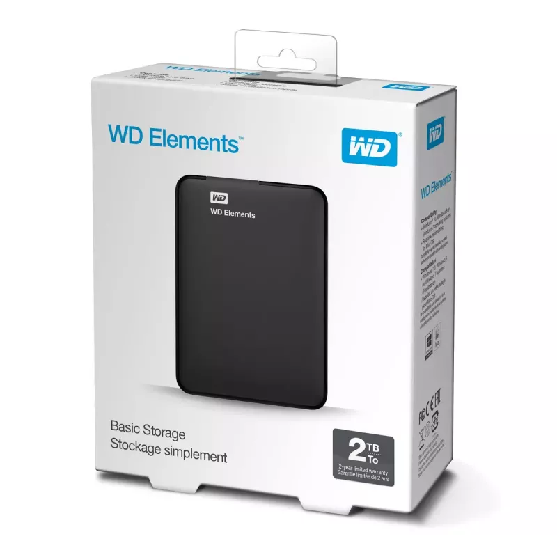 WD Elements Portable WDBU6Y0020BBK εξωτερικός σκληρός δίσκος 2 TB, 2,5 ίντσες, USB 3.0, μαύρος