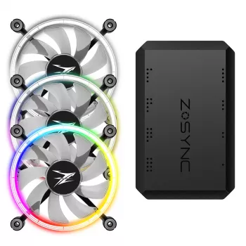 Zalman ZM-LF120A3 Σύστημα ψύξης υπολογιστή Ανεμιστήρας κουτιού υπολογιστή 12 cm Μαύρο, Λευκό