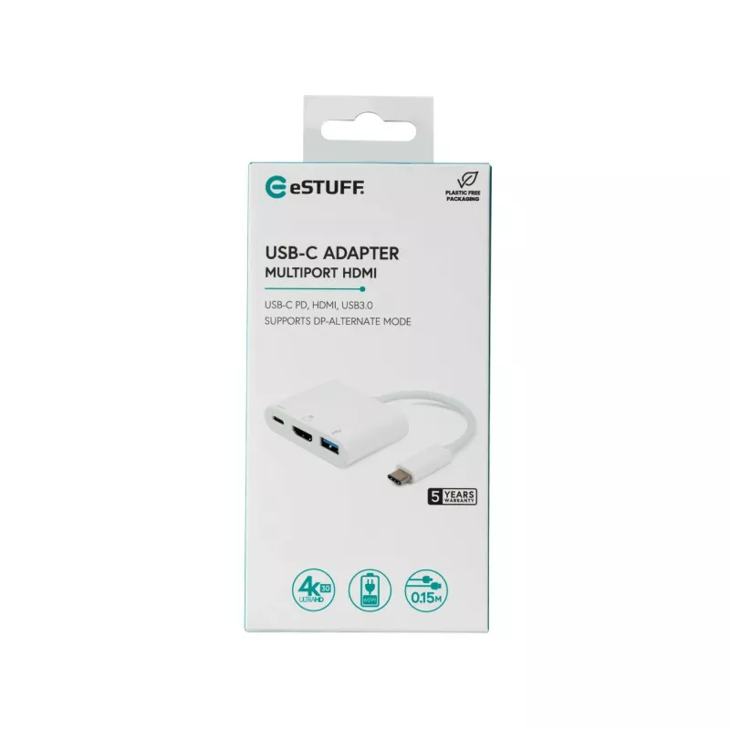 eSTUFF ES623001WH Hub διασύνδεσης USB 3.2 Gen 1 (3.1 Gen 1) Type-C 5000 Mbit/s λευκό